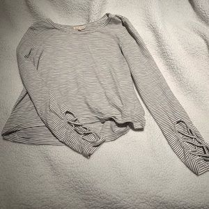 Long sleeve striped crop top size L